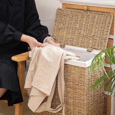 手24DG3625工编织收纳纳脏衣服收篮草编脏衣洗篮家居衣篓洗衣篮筐
