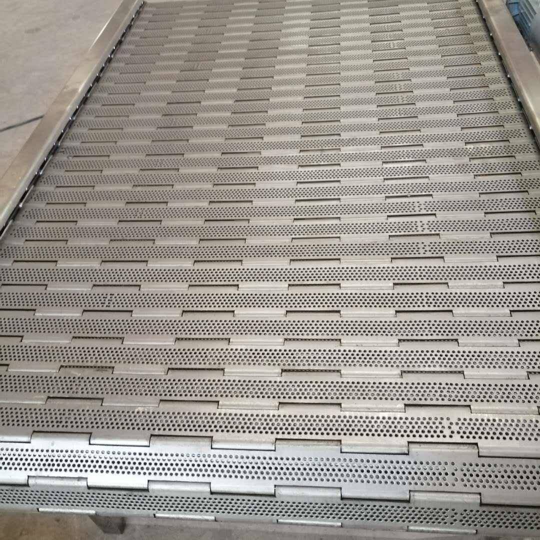 304不钢冲孔链板锈耐磨排板屑挡板式传动链金DXU属机废料输送链板