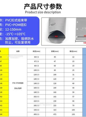 PVPC-60/12C扣式束带电结布线裹线线理带捆绑带包线线管纽扣按扣