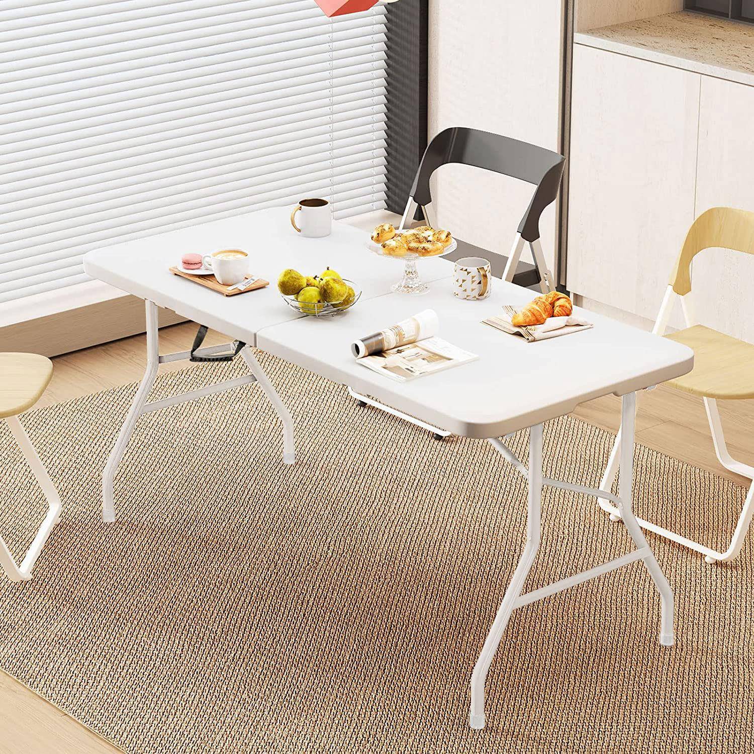 折叠桌家用简易餐桌携户外夜式市摆便摊ltaoE2WW出租房书桌长形吃