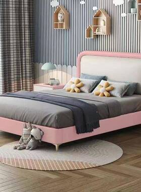 小现代简约主户型儿奢童孩床男软包VGK床单人床女孩轻储物儿童房