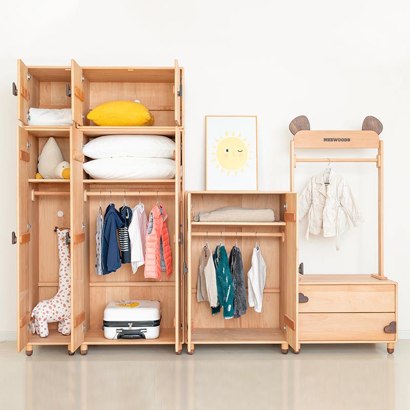 儿童实木柜男F776J7J7孩女卧柜室收纳柜子儿童房孩榉木储物组合衣