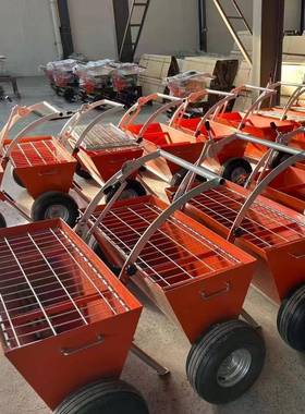 推手式金刚砂料机电动耐地磨坪布料DNR车混撒凝土地面撒布下料摊