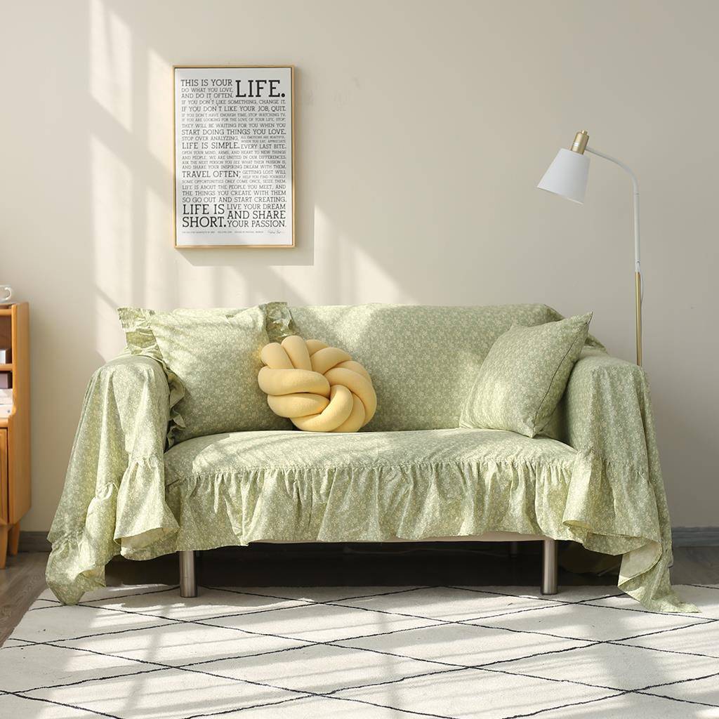 F77J577T夏凉清新薄棉沙发盖艺布客厅沙发巾四季通发防尘罩用布沙