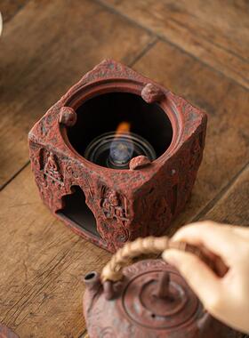 赭石红粗陶酒精温炉火中式敦煌小炉围炉煮茶茶炉户外携Y2023111煮