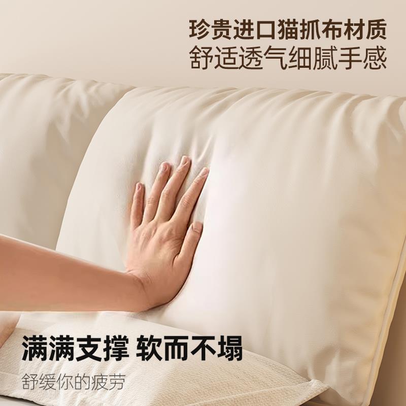 实木床米软包猫爪布1.5m单人床工卧厂直销家用代简现约18主WNV双