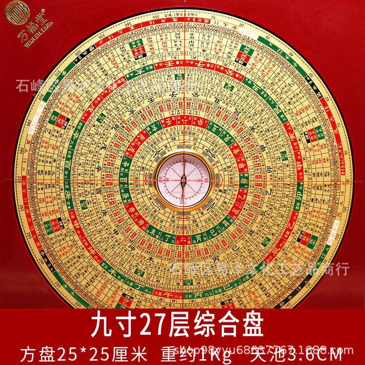 新合款万福堂电木铜面寸8寸96寸10三寸FWZ元三综合罗盘罗经仪