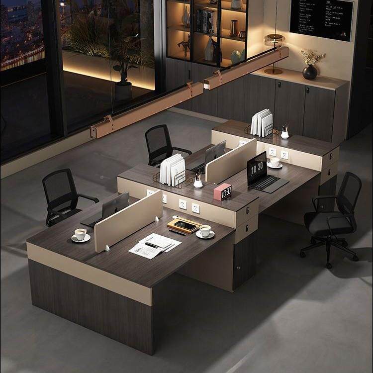 办桌人MLL职员桌4/6位公员桌椅组合简约现代屏风工位工办公室办公