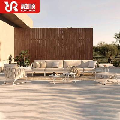 简约户外别墅桌椅花院园庭餐轻奢岩板桌室外休防水GML防晒闲藤编