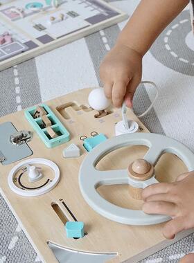 蒙碌氏蒙特RZV利忙板儿童早教汽车模拟方盘驾驶幼向学习开锁益智