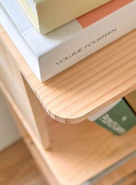 实木转角书架落地置架物体靠墙储一物柜客厅简易床头XVP拐角书多