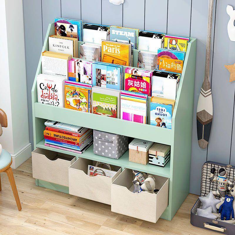 童书架简易置物架落地POB经型儿幼园宝宝绘本书报儿架简约收纳济