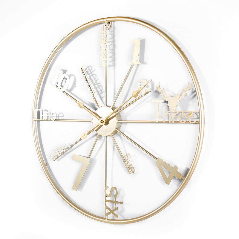 HRSK-001爆款装饰静音时钟欧壁式复铁艺钟表艺钟个铁古性挂钟