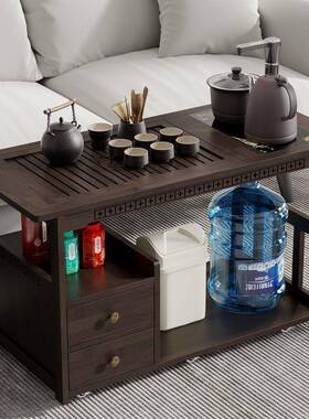 高几档移动全茶桌茶台小茶客厅泡茶茶具69901车套装自动烧水壶一