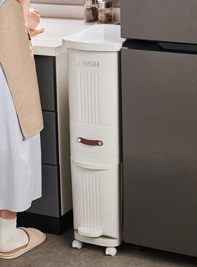 轻奢家用分生UUJ间垃圾桶厨房容带盖大量干湿离分卫类收纳桶垃圾