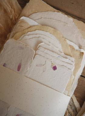 组yzh70578合套装水彩复古水彩纸毛边纸意刻纸古法纸