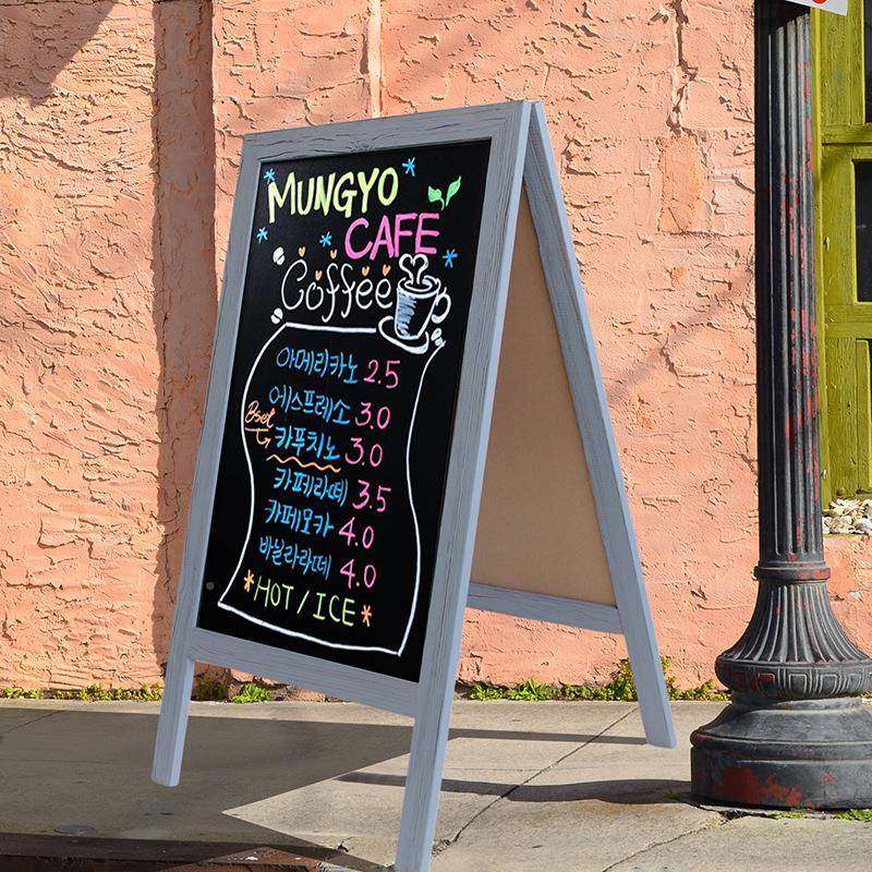 高质双店面大边框磁黑性立式小板铺用广告品牌展示牌商XPF用开业