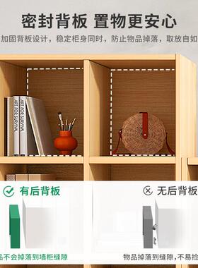 峥家具厂家MLJ用一体地格子架电视柜明置落物架矮书柜客厅书靠墙