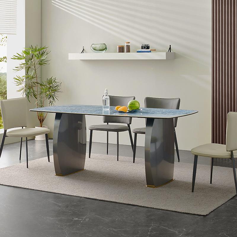 晶石餐桌现代板简约岩超长方形桌JBO子微石奢石饭桌家用小户型晶