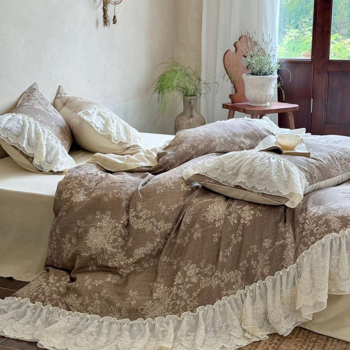 A类法式复双层纱四古YSL套棉纯棉床单被件套卧室家用床上全用品