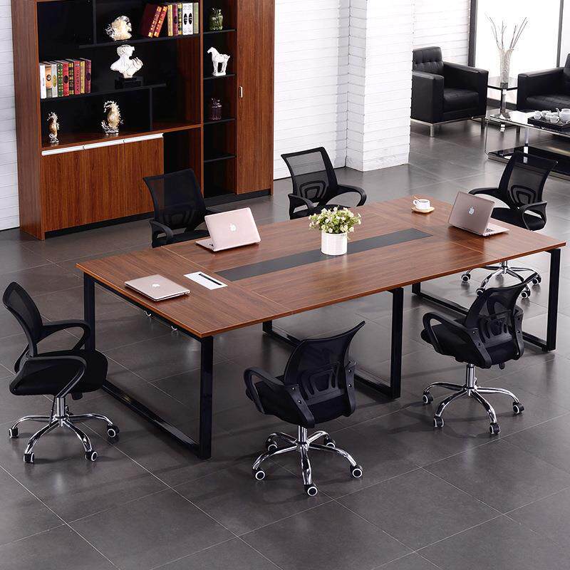 会议桌椅谈无品牌/拼接合洽桌职员办室长公条桌钢组木结合办公桌
