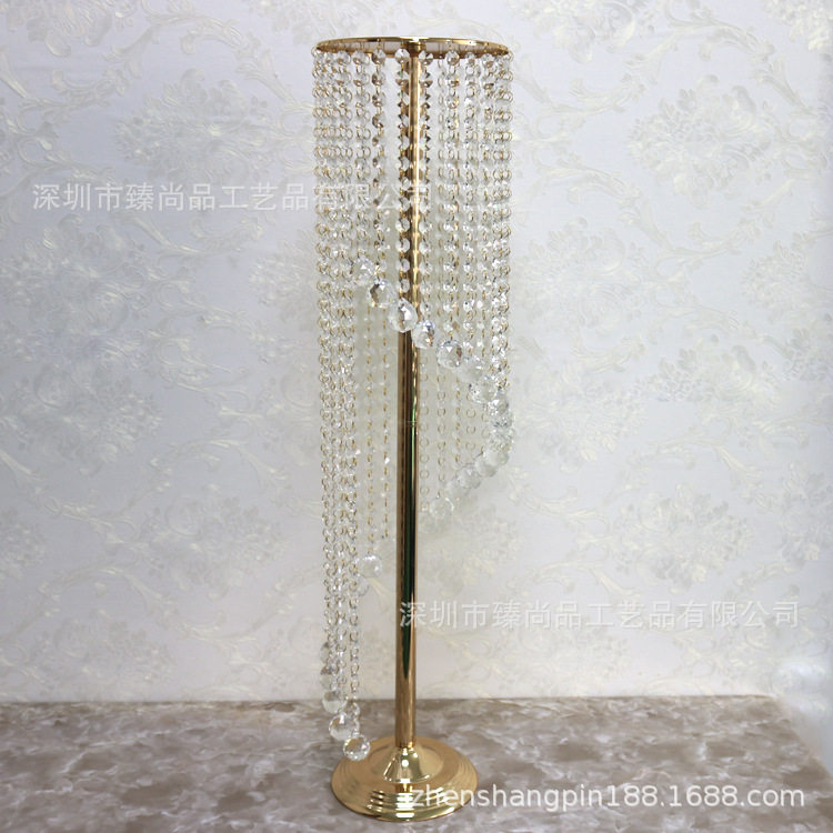 新款婚庆道具S型水晶珠帘路引场地布置接待区工艺品花架装饰摆件
