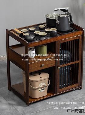 几带茶台柜烧水物壶一体客厅茶柜边移动式竹制73120小型竹子侧茶