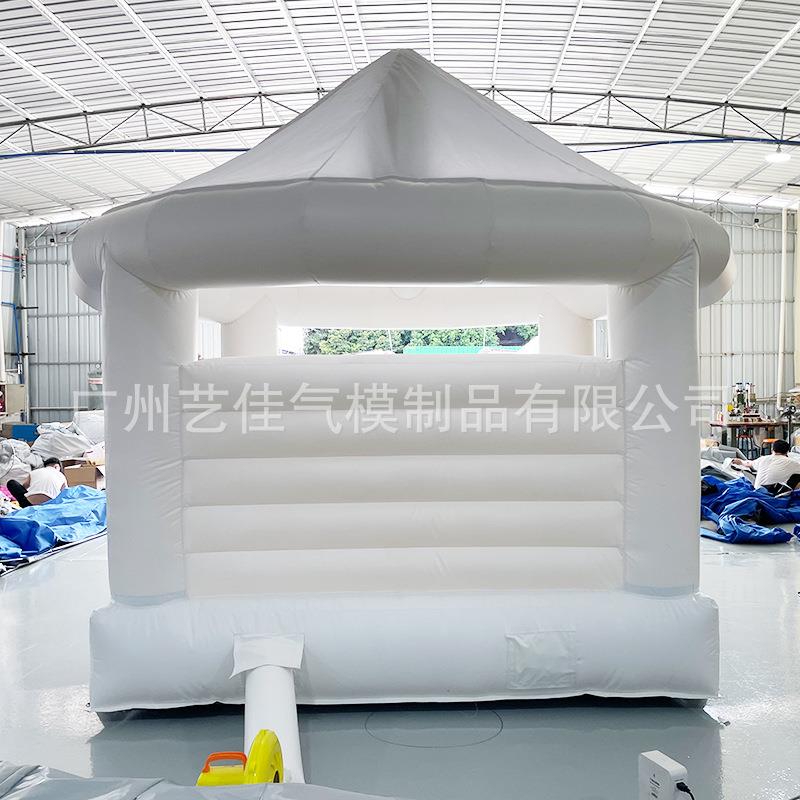 白色婚礼充气白园色蹦床纯白跳礼床婚童唯美摆拍道具儿乐城堡气模