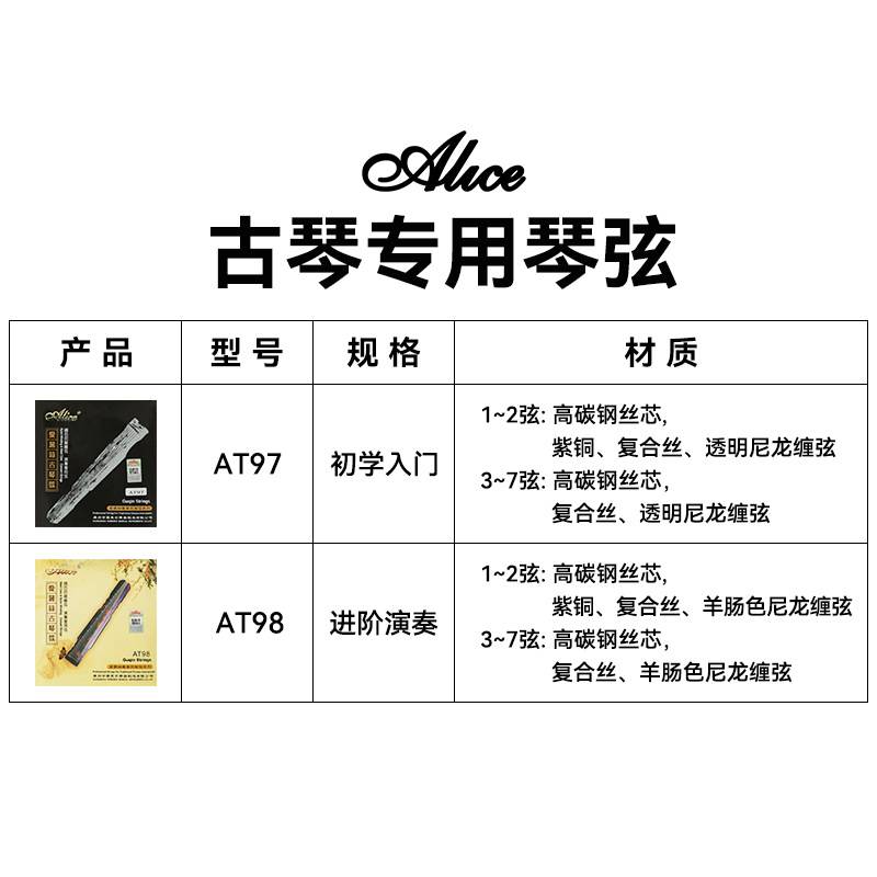 Alice爱丽丝AT98古琴琴弦一套8根装全套弦线钢丝尼龙防锈古琴弦
