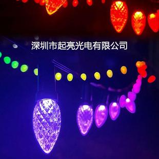 L外ED太阳能文WFE旅C9草灯檐屋灯圣诞氛莓围装 饰灯露营灯挂灯串