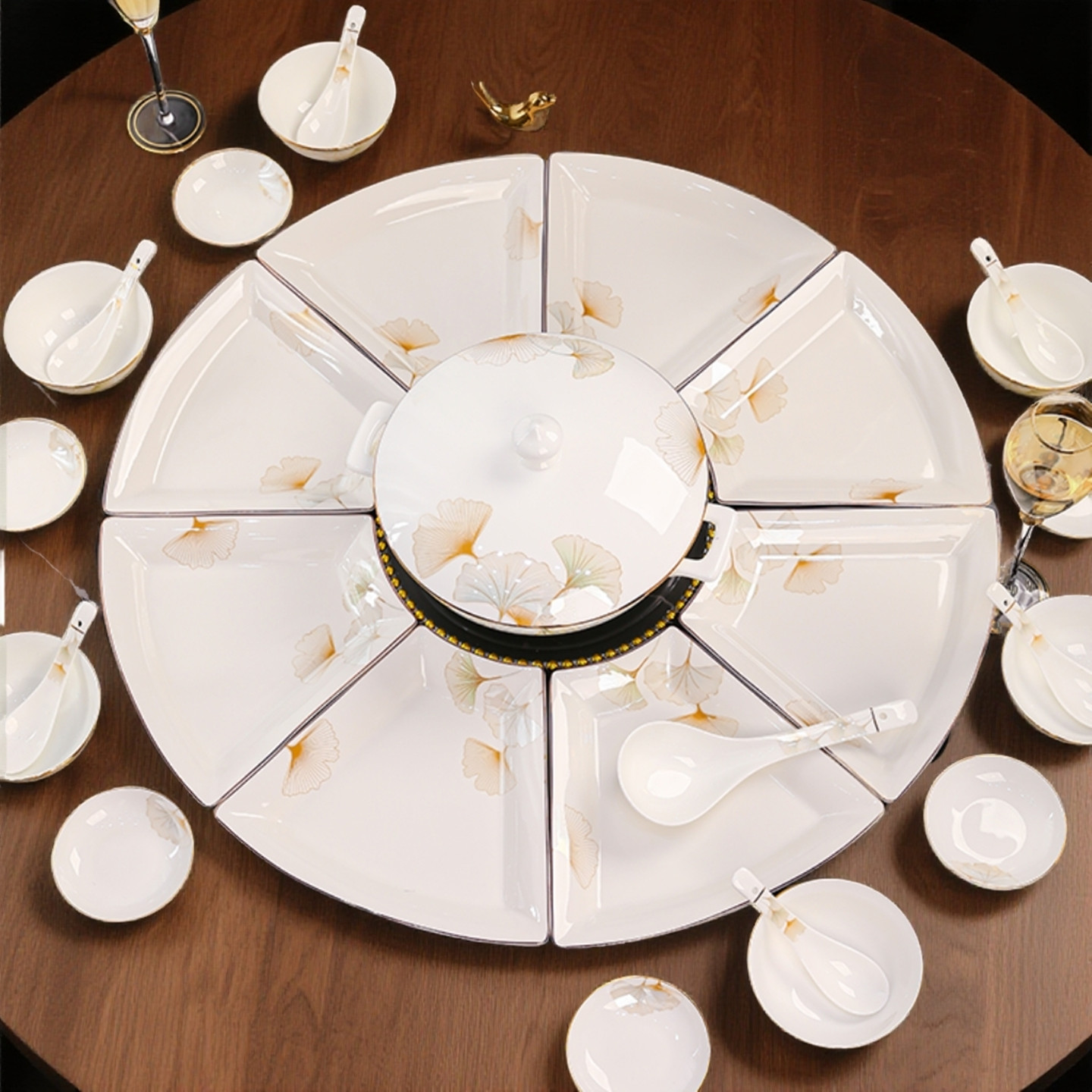 景德镇陶瓷团圆拼盘餐具套装