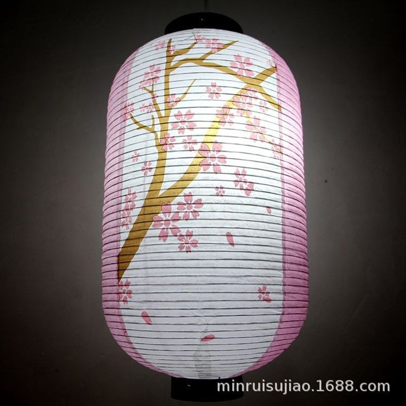 和风纸灯笼日式仕女图氛围装饰寿司日本料理店吊灯罩冬瓜灯笼