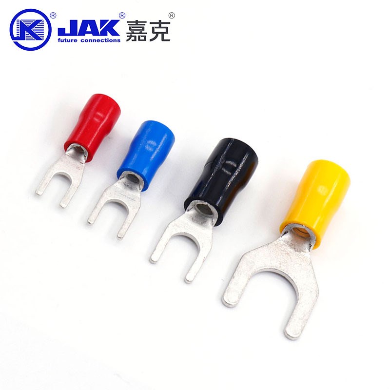 SV1.25紫铜叉形绝缘端子新能源冷压接线端头KS01光伏配线接头 KF1
