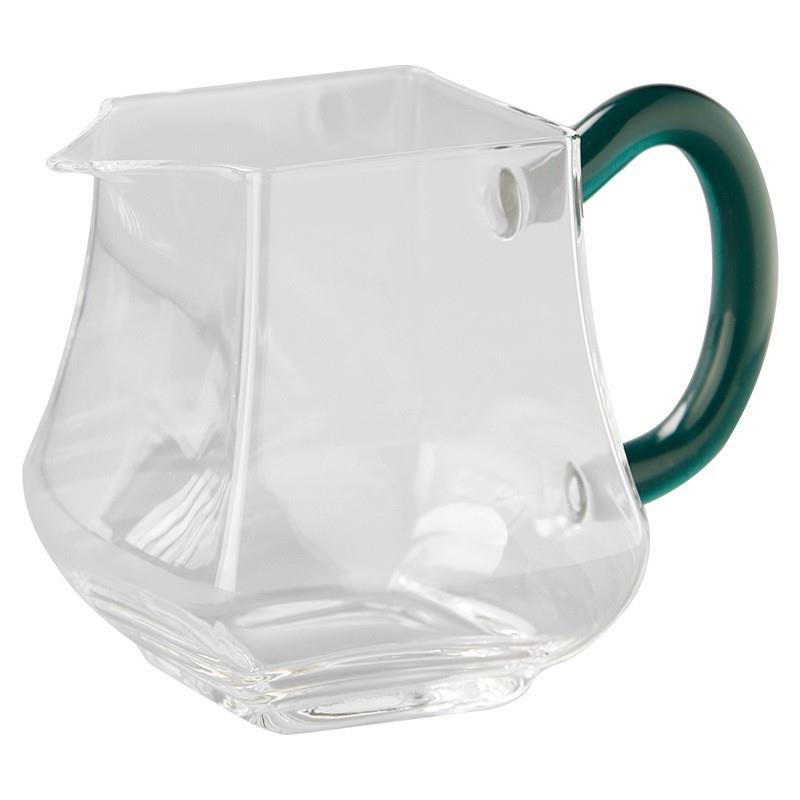 玻璃公道杯耐热分茶器四方形带把茶海加厚公杯茶水分离耐高温图片