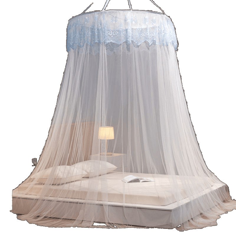 蚊帐家用吊挂圆顶吊顶落地蚊帐1.5米床公主风1.8米床1m加密纹帐子
