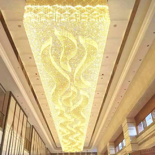 酒店大堂长方形工程水晶灯售楼部沙盘珠宝店别墅会议客厅灯具装饰