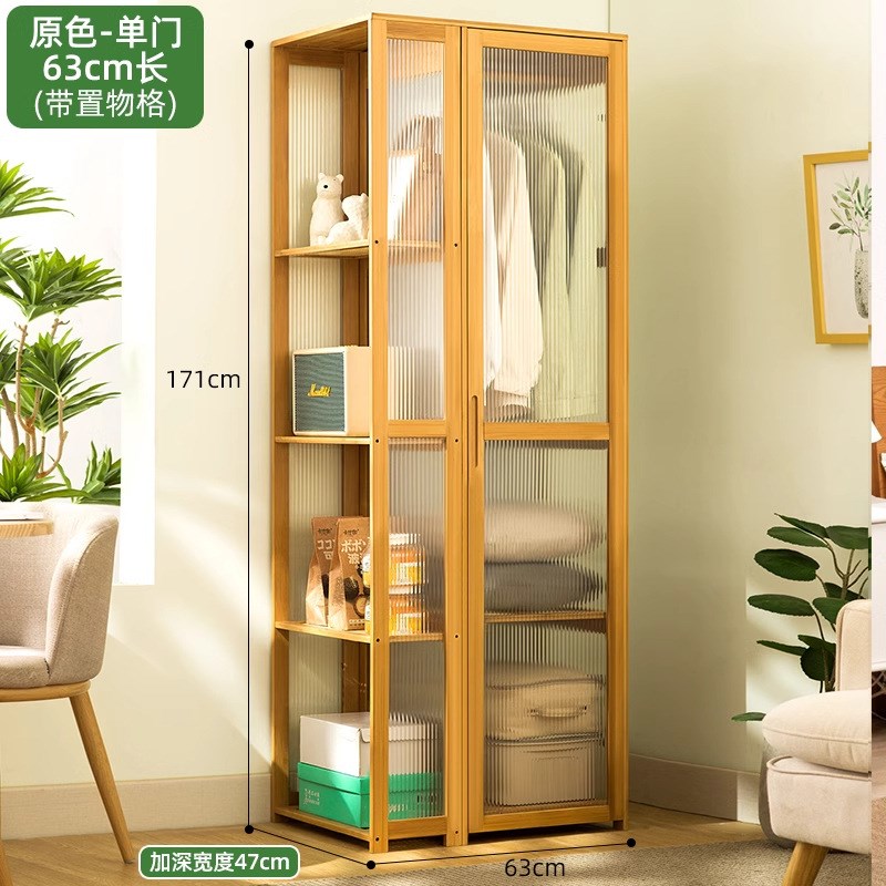 家用简易衣柜经济性出租房用挂衣区组装防尘货架式卧室衣橱结实