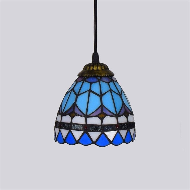 15CM欧琈蒂凡尼彩色玻璃酒吧餐厅复古地中海蓝色阳台走廊过道吊灯,家装灯饰光源,客厅吊灯,淘宝优惠券,粉丝福利购,淘宝优惠卷