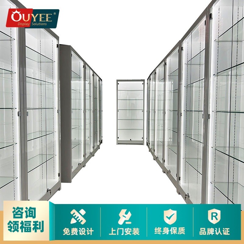 展示柜展台立柜玻璃透明商用陈列柜多层可移动亚克力设计木质展示