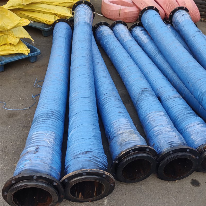 加厚耐磨带法兰 进料卸料橡胶软管 大口径胶管耐高压抗老化