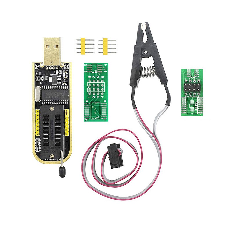 SOP8测试夹+CH341A土豪金+1.8V转换座+SOP8转DIP8 烧录座 套装