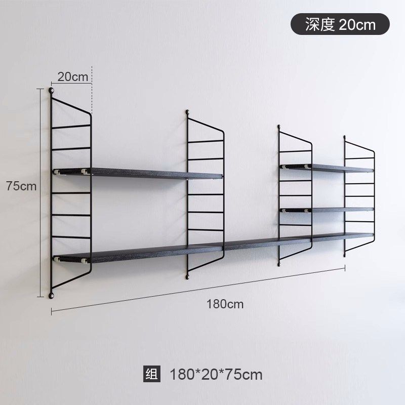 免打孔挂壁铁艺木质置物架卧室卫生间墙上收纳架收纳隔层装饰架子