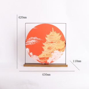 新中式铁艺亚克力楼阁屏风摆件样板房玄关酒店大堂售楼处软装饰品