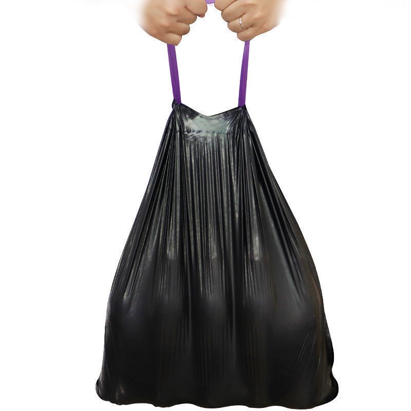 e洁垃圾袋加厚加大黑色日用抽绳式拉绳袋子家用厨房宿舍塑料袋