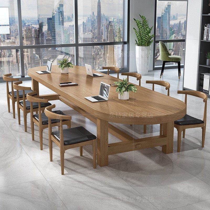 椭圆形实木办公室会议桌简约现代大型开会办公会客洽谈长桌椅组合,居家布艺,办公桌垫,淘宝优惠券,粉丝福利购,淘宝优惠卷