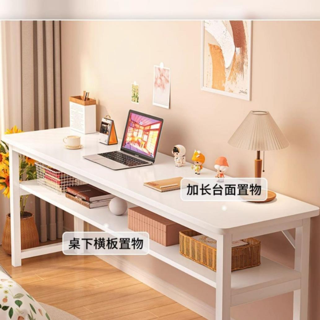长条桌子女作生卧室家用墙窄书桌学生学ZLN习靠易长简方形电脑桌