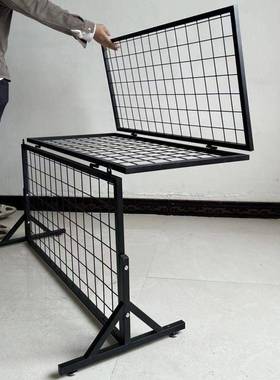 折叠式网格架简易地品落摊收纳便架71483携地摆摊展示架户外展览