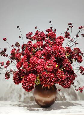 新中式仿处真花艺LFJ售楼酒店客面厅茶几玄关干花型造装饰桌创意