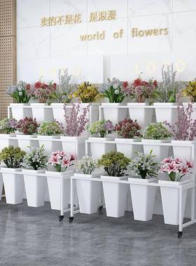 层可移动带广告架板阶梯多PYR花店花方桶铁艺鲜花架子花店桶展示