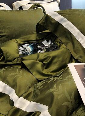 春夏季MLC34817上奢天棉四件套冰丝莱赛尔提花丝高丝滑被套床单床